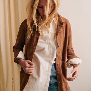 Sezane Will Jacket Camel Suede - Size M